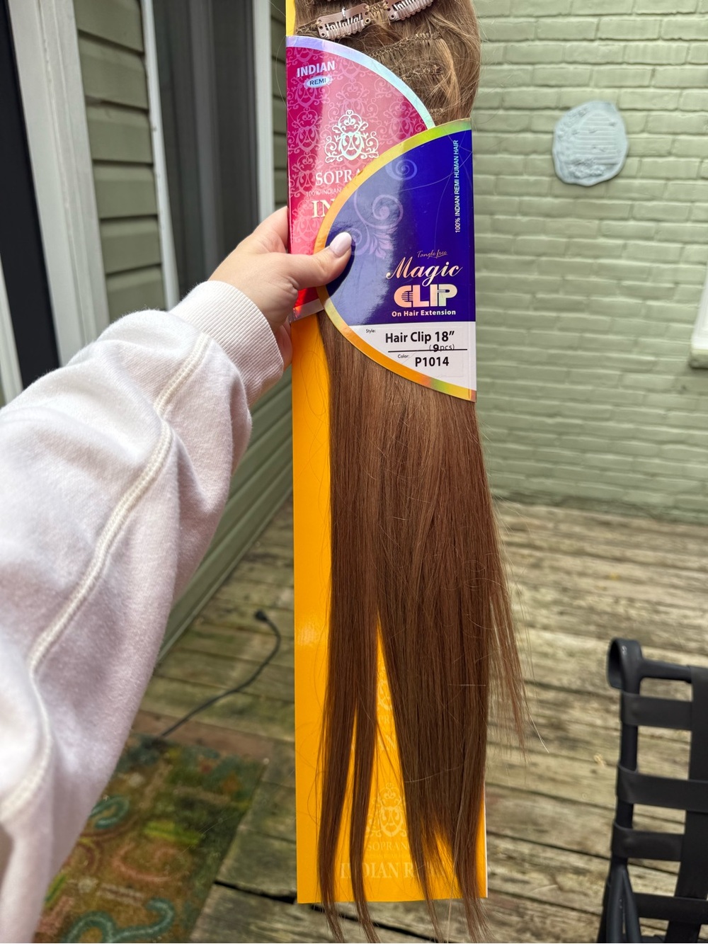 18" Brown Clip-In Hair Extension - P1014